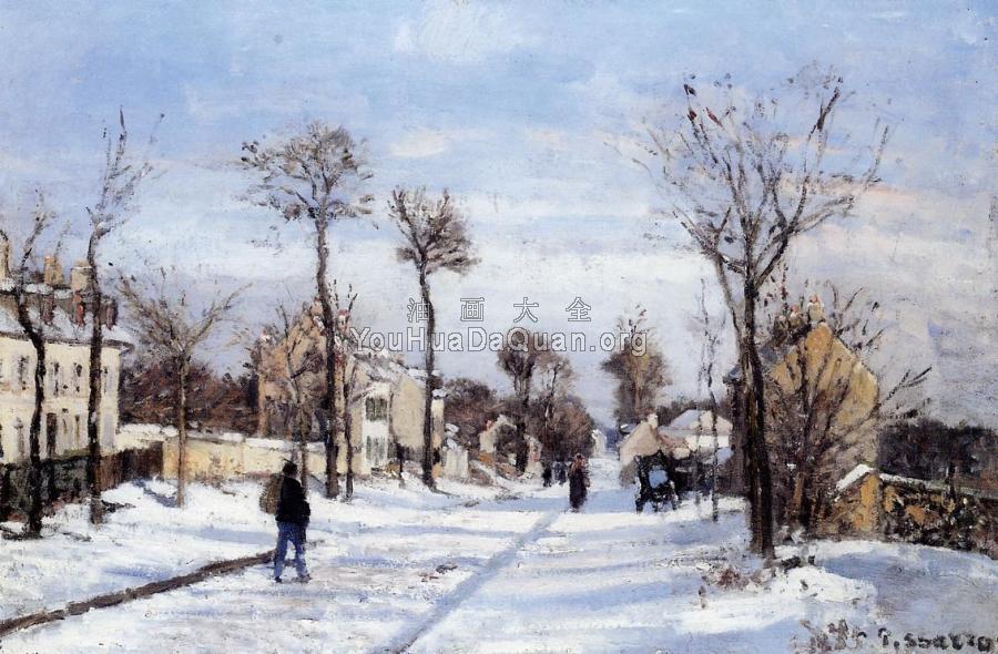 Street in the Snow, Louveciennes - 卡米耶·毕沙罗